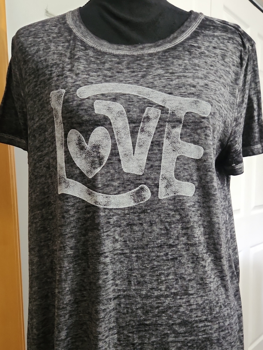 new directions Black Marble-Look 'LOVE' Short Sleeve Graphic Tee
